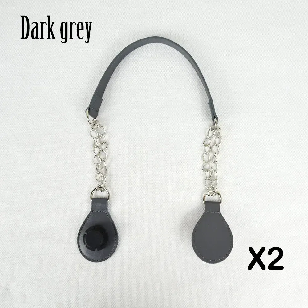 Color: Silver, Ships From: CHINA - TANQU 1 Pair Long leather PU chain Handle with Tear Drop End Double Metal Chain for O Bag for EVA Obag Women Bag