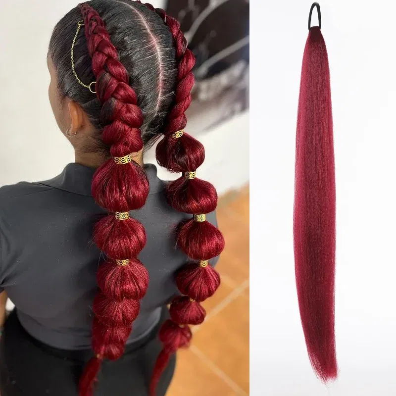 Color: 4/30HL, Stretched Length: 26inches - LUPU Synthetic Ponytail Extension with Elastic Tie Hair Band 26" Long Straight Colored Braiding Ponytail Ombre Pink Purple Blue