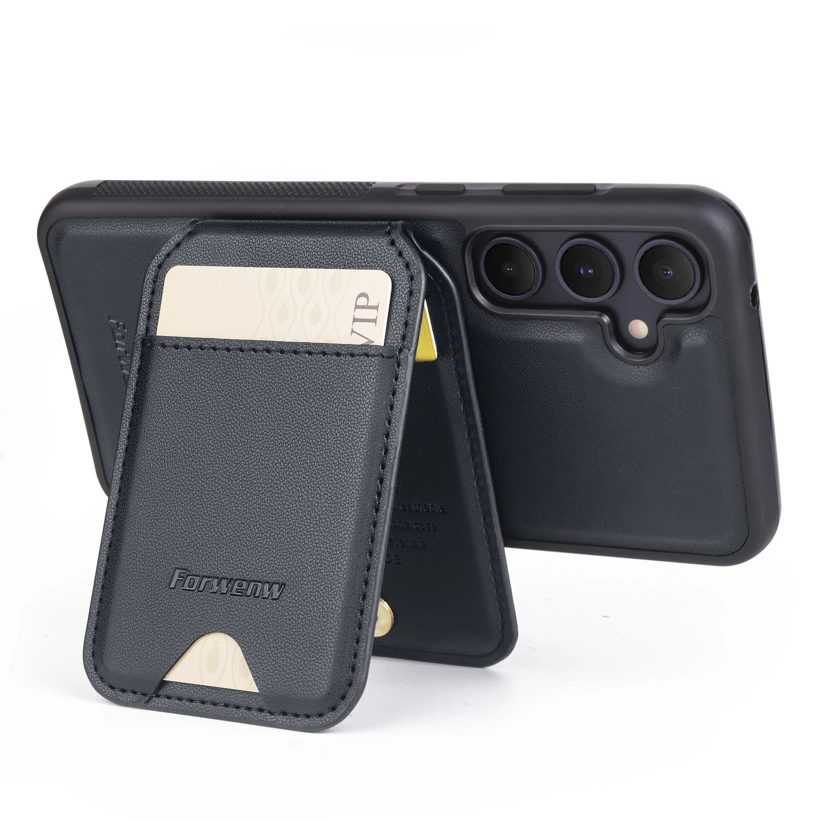 Color: black, Compatibility by Model: Galaxy S23 - Leather Case For Samsung Galaxy A16 A36 A56 A55 A35 A15 A25 S25 S24 Ultra S23 S22 Plus + 2 in 1 Detachable Vertical Wallet Cover