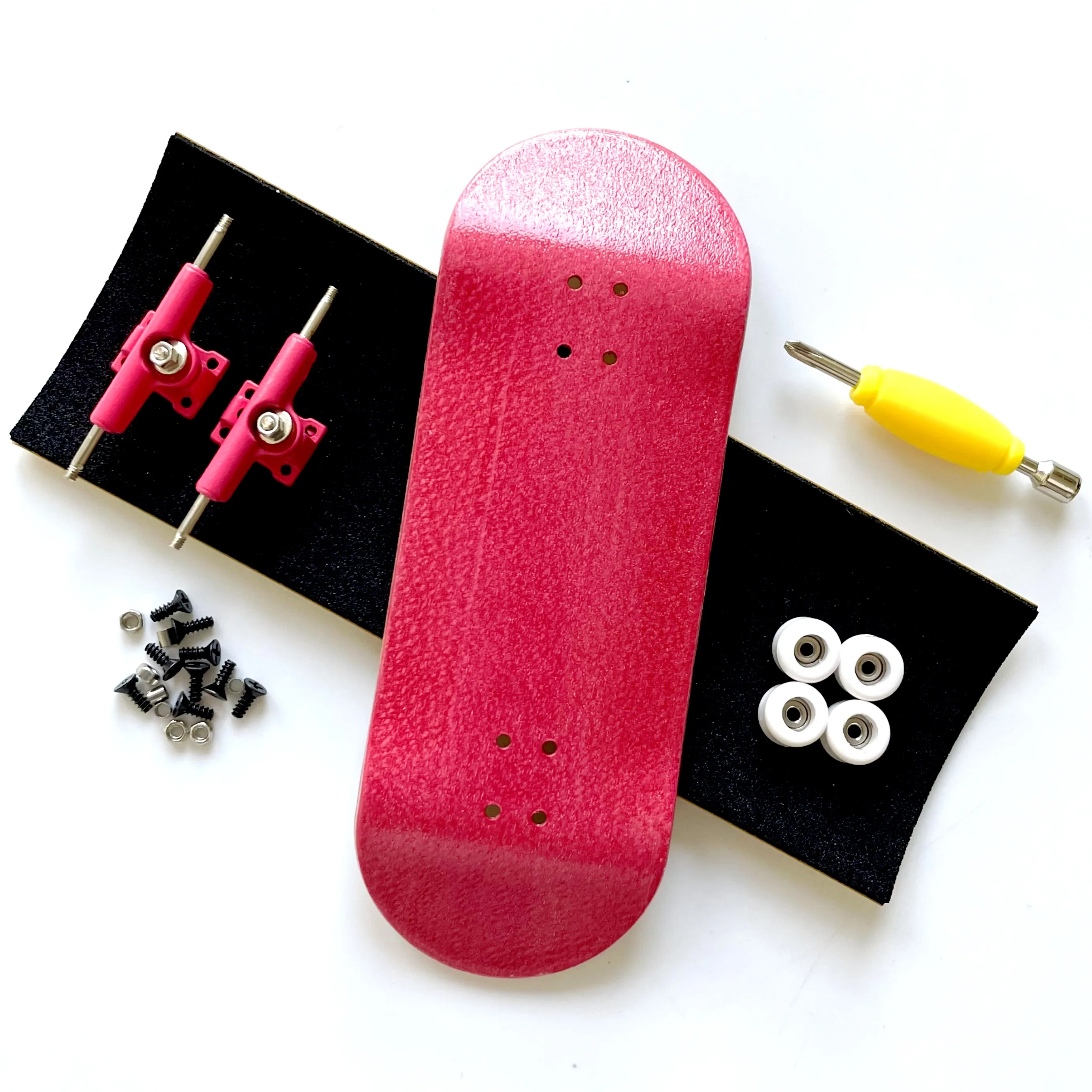 Color: black - 34mm Fingerboard Set with Double Axle Trucks Bearing Wheels