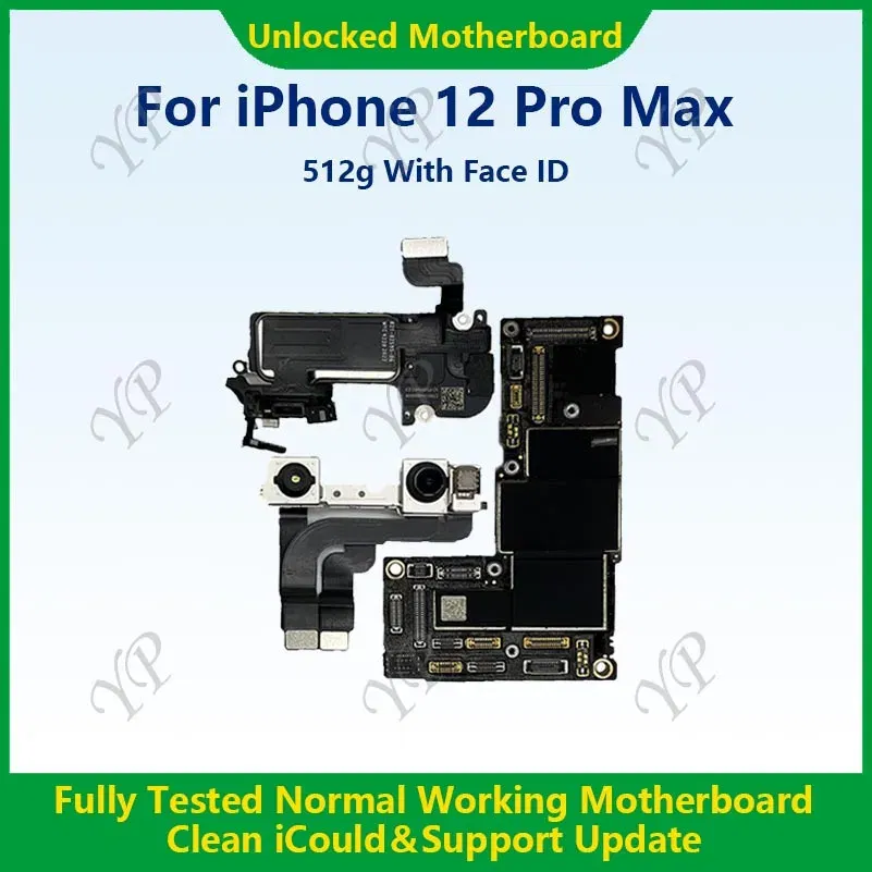 Color: Skin Color, Ships From: CHINA - Top Fully Tested Authentic Motherboard For iPhone 12 Pro Max 128g/256g Unlocked Mainboard With Face ID Cleaned iCloud Fast