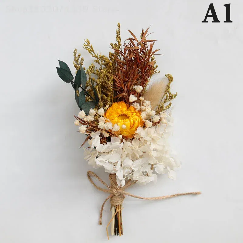 1pc Mini Natural Dry Flowers Bouquet Fresh Dried Preserved Flower Small Decorative Photography Photo Backdrop Home Decor Bouquet