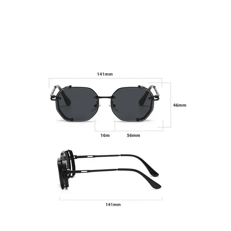 Lenses Color: Blue, Ships From: CHINA, Frame Color: other - 2024 Steampunk Sunglasses For Men Fashionable Square Punk Fashion Glasses Designer Sunglasses Women Trendy Gafas De Sol Hombre