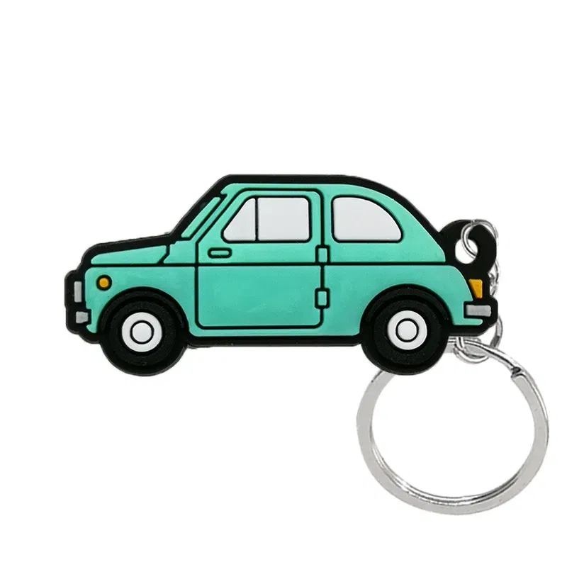 Color: SKY BLUE - 1PCS PVC Key Ring 6 Colors of Car Shape Keychain charms Colorful Key Chain Key Holder Fit Little Boy Gift Kids Toys