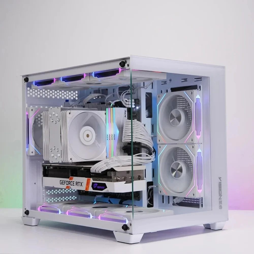 Color: Black, Blade Color: Other, RGB Support: A-RGB - Prism 4RS ARGB CPU Case Fan 120mm Infinity Mirror Design 5V 3PIN Motherboard Lighting Sync 4PIN PWM 800-1800RPM Case Cooler Fan
