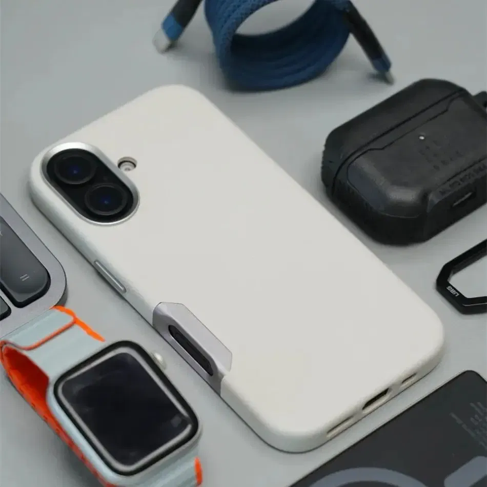 Color: Blue, Material: TPU - Aluminium Camera Button For iPhone 16 Pro Max Case Solid Leather Alloy Len Magnetic Wireless Charge Shockproof Cover For Magsafe