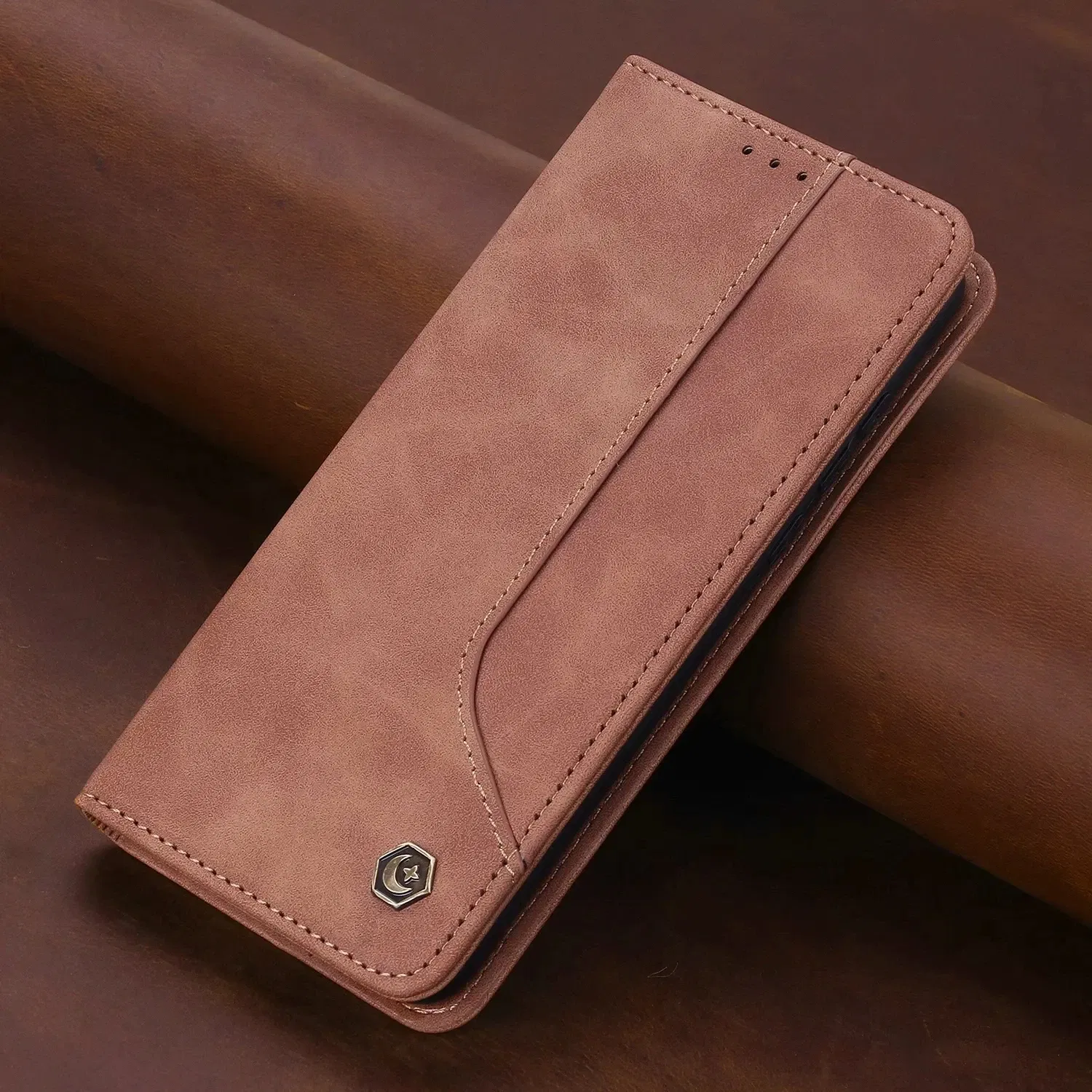Color: Dark Brown, Material: PC - Flip Leather Case For Xiaomi Mi 13 12T 11T 10T 11 12 Lite Pro 5G Poco F5 X5 Pro M6 M5S M4 F4 F3 X3 X4 GT Magnet Wallet Cover