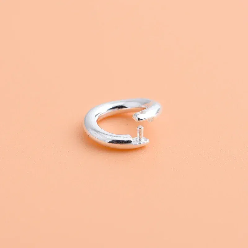 Color: WHITE - S925 sterling silver DIY bracelet necklace ring buckle, Open Ring Connection Buckle Silver Ring pendant ring