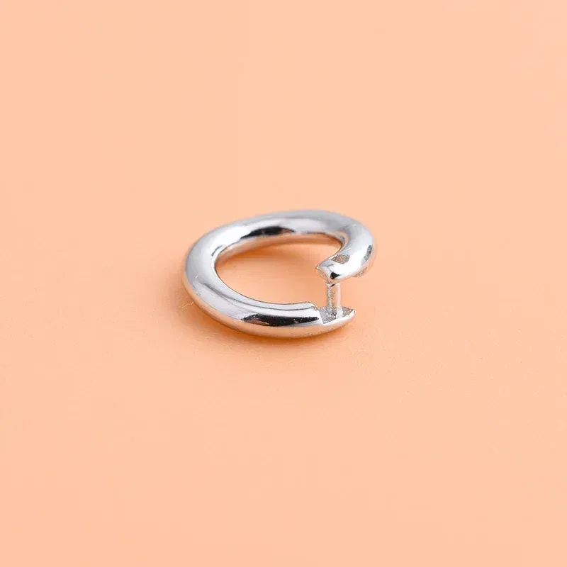 Color: WHITE - S925 sterling silver DIY bracelet necklace ring buckle, Open Ring Connection Buckle Silver Ring pendant ring
