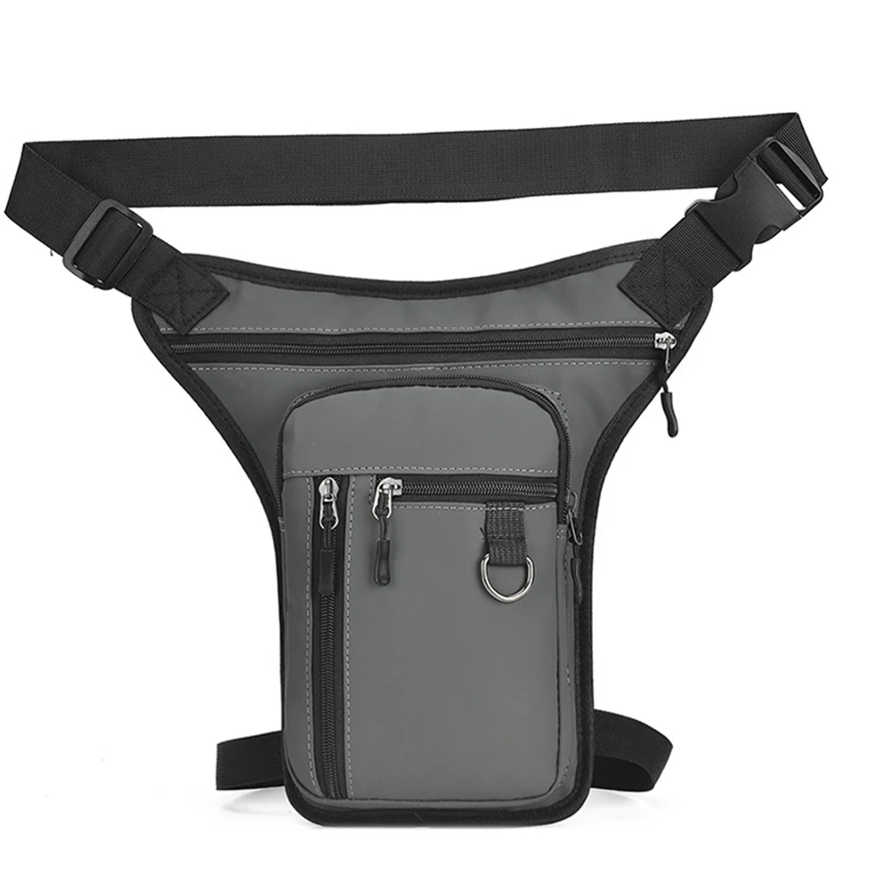Color: GRAY - Men Drop Leg Bag Waist Bag Waterproof Men Fanny Pack Phone Purse Motorcycle Riding Shoulder Cross Body Thigh Hip Belt Waist Bags