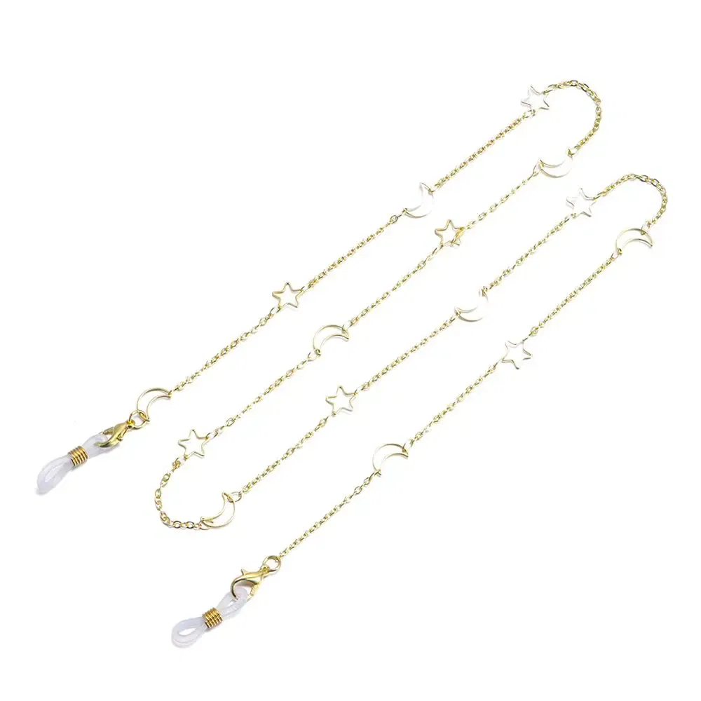 Color: Blue - New Fashion Women Eyeglass Chain Hollow Star Pearl Beaded Sunglasses Reading Glasses Lanyard Eyewear Holder Neck Strap Rope