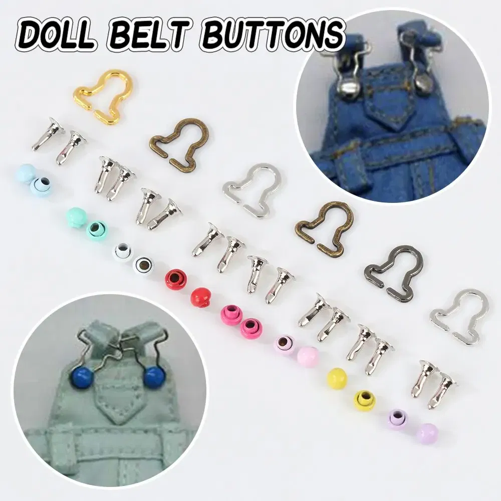 Color: Sky blue - Hot Sale 20Pcs Mini Gourd Style Doll Belt Buttons Dolls Buckles Metal Buckle DIY Girls Toys Trousers Bags Sewing Accessories