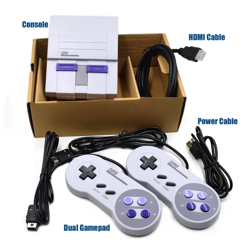 Color: WHITE, Ships From: CHINA - New! Save game Super HD Output For SNES Retro Classic Handheld Video Game Player HDMI-compatib TV Mini Game Console Built-in 21