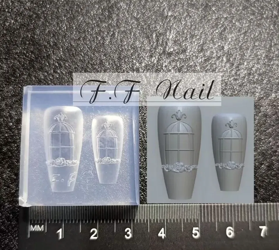 Color: Cobalt blue - 1pc Snake Flamingo Jellyfish Dragon Dtream 3D Acrylic Mold Nail Art DIY Silicone Nail Art Templates Nails Mold
