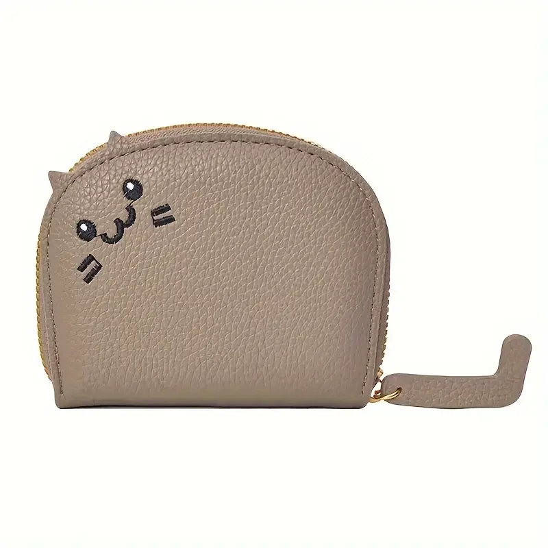 Color: Navy Blue - Cartoon Cat shaped design Wallet Women's Multi-card slots Holder Cute Fashion Faux Leather Coin Purse Creative ID Card Holder