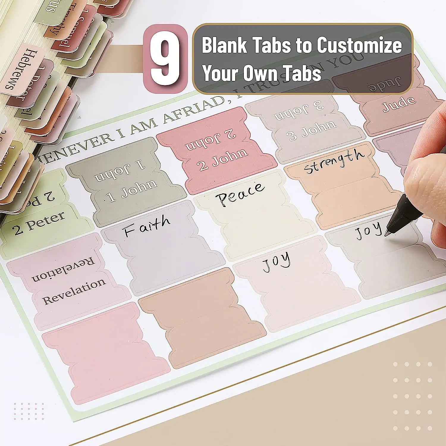 Color: Red - 5 Sheets(75pcs) Bible Tabs Large Print And Easy-To-Read Bible Journaling Supplies Self-Adhesive Index Label Sticker Stationery