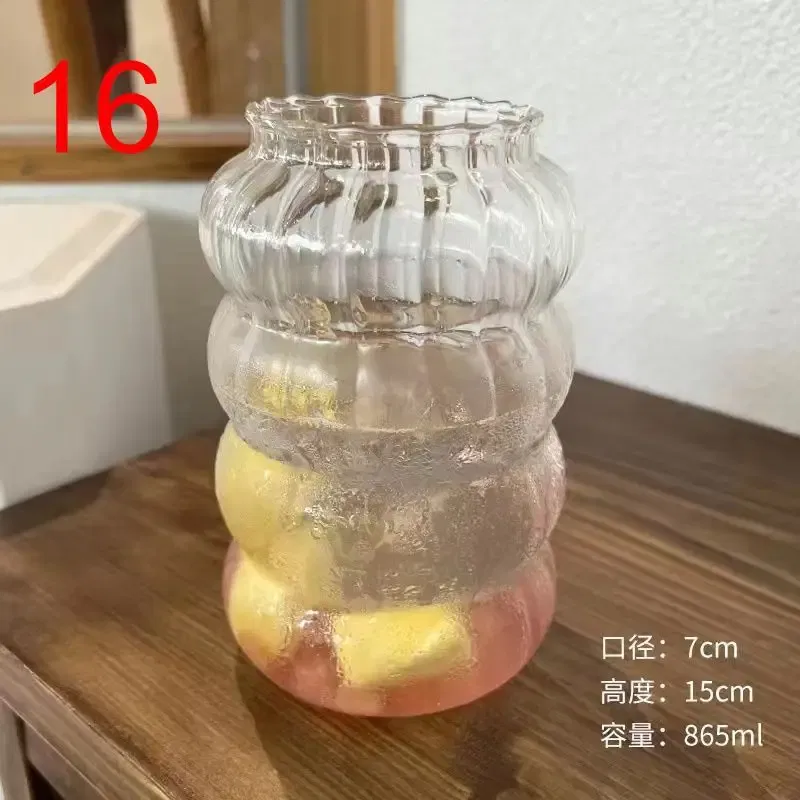 Color: VIOLET/?«?—?…°, Capacity: 301-400ml - Transparent Heat Resistant Glass Coffee Mug Glass Latte Cup Breakfast Mug Milk Water Cocktail Glass Cup Beer Drinking Glasses