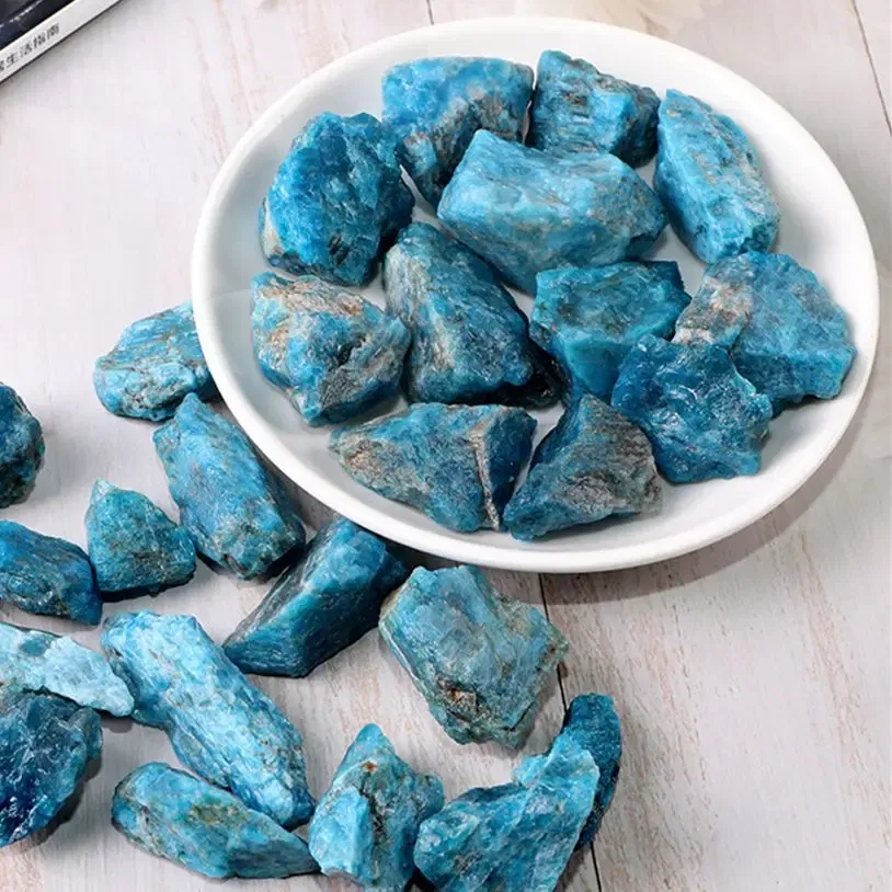 Size: 20-25mm - 150g Natural Blue Apatite Crystal Stone Gravel Rough Healing Mineral Specimen Collection Room Decor
