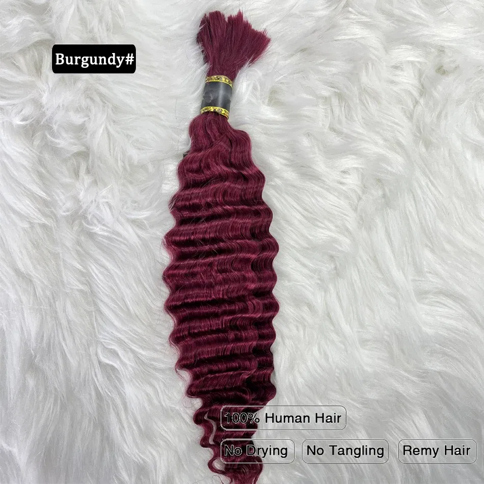 Color: 1B/27HL, Stretched Length: 20inches - Pre-Colored Brazilian Deep Wave Bulk Human Hair No Weft Remy Bulk Human Hair 14 To 28 Inch Bulk Hair Extension Crochet Braids