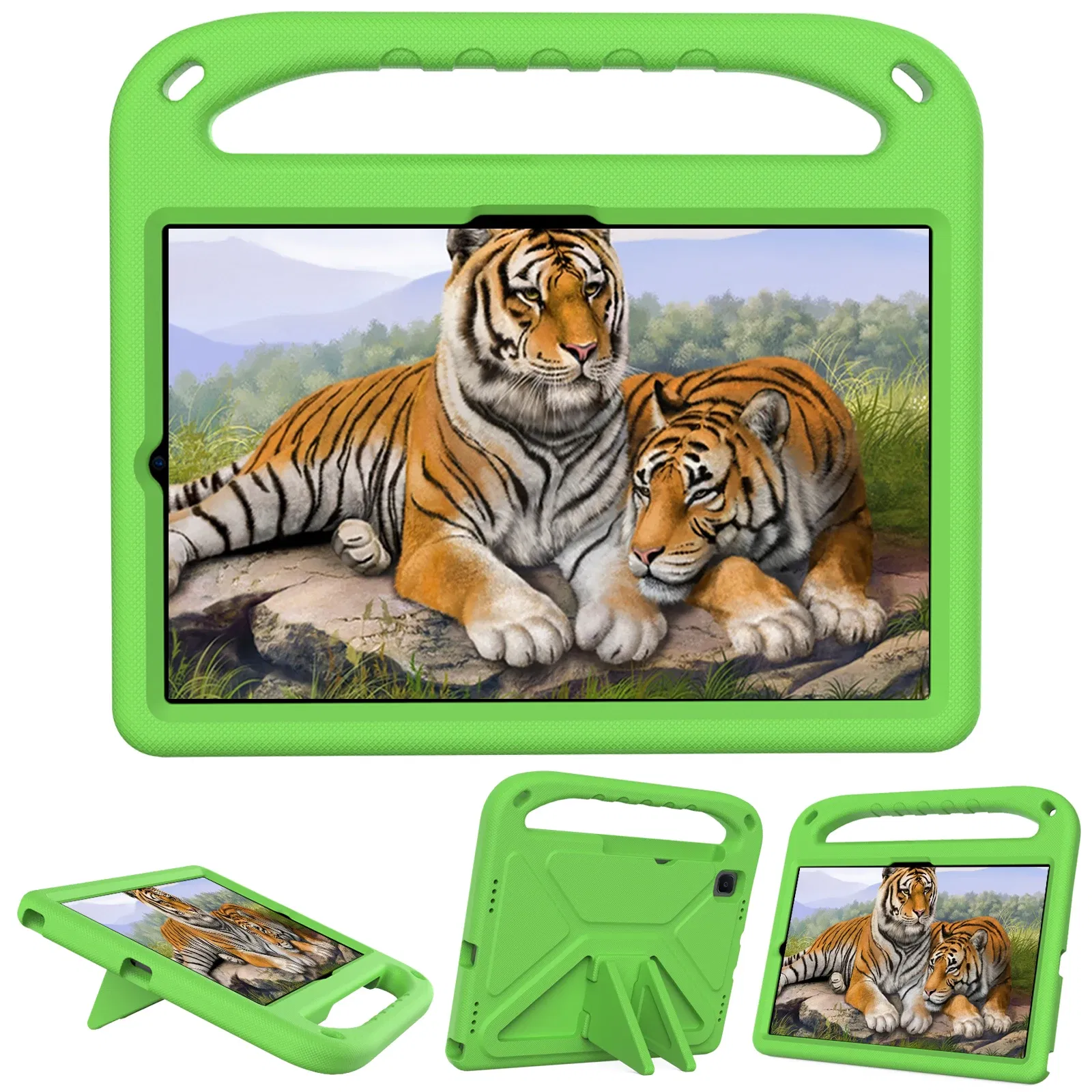 Color: green, Size: iPad 10.9inch - Kids tablet case  for Samsung Galaxy Tab S9FE+ S9+ S9 S8 S8+ S7FE S7+ A7Lite S5e S6 Lite A9+ A9 A8 A7 T510 T307U Child shel