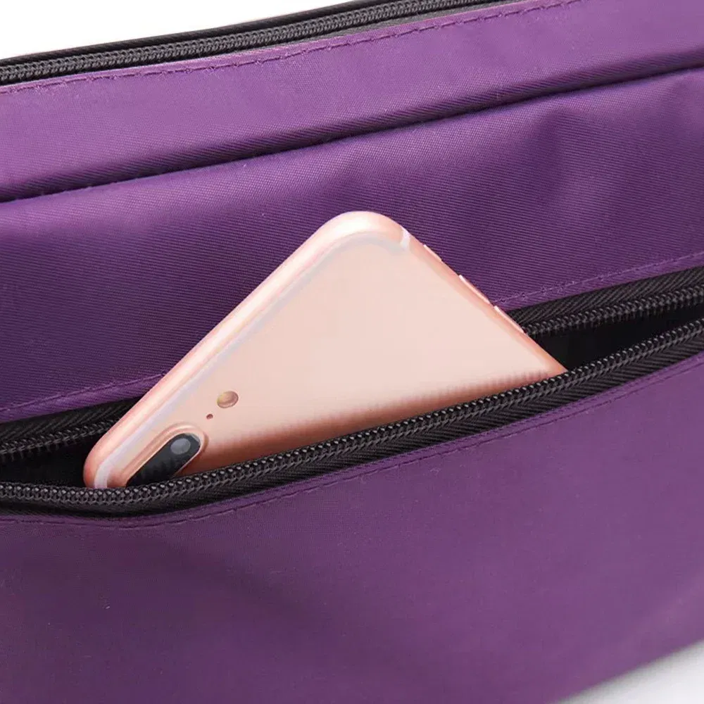 Color: light yellow - Purple One Shoulder Crossbody Bag Portable Commuting Large Capacity Simplicity Storage Bag Garland Letter Series Print Pattern