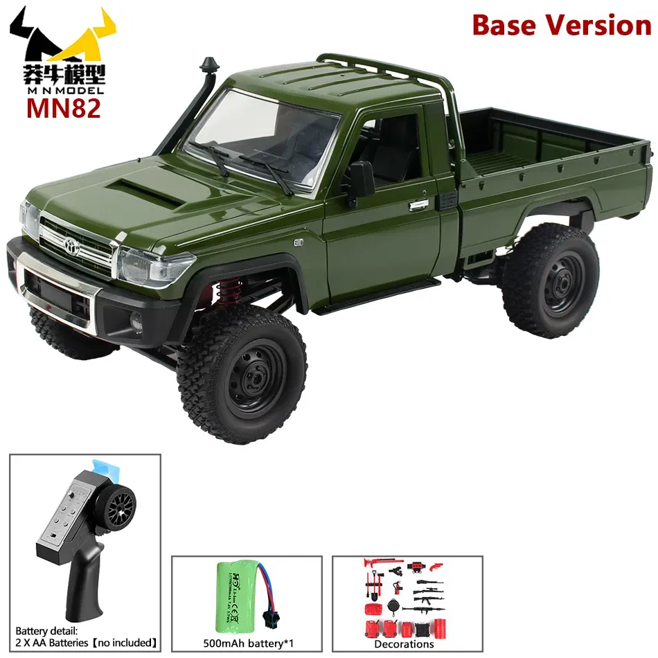 Color: GRAY - MN MODEL 1:12 4WD Retro RC Off-road Car All Terrain Vehicle Climbing Truck Rock Crawler Pickup Collection Model Toy for Adult