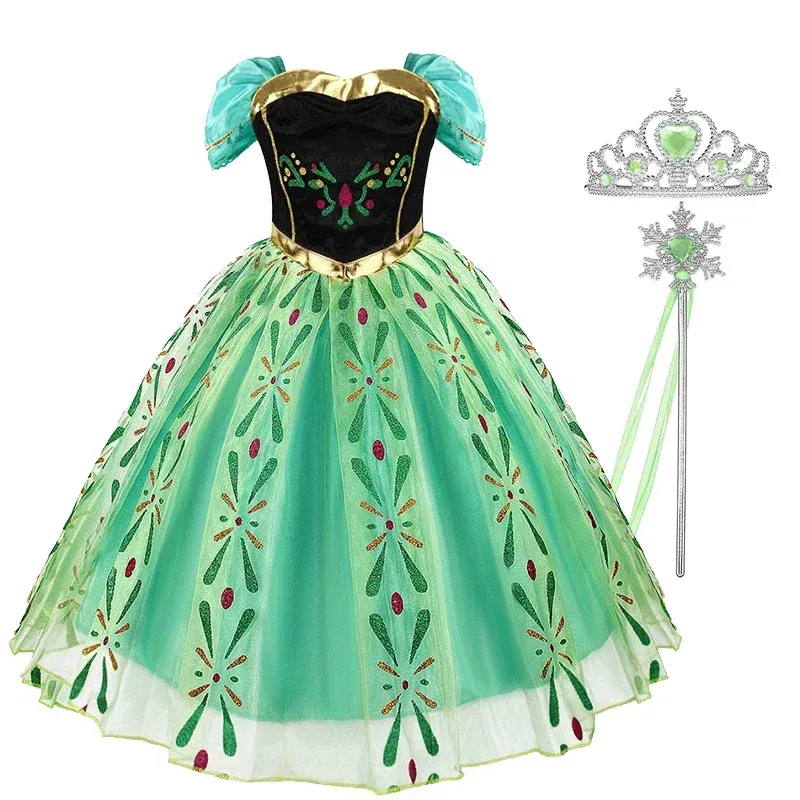 Kid Size: 2T, Color: Dark Grey - Disney Kids Cosplay Elsa Anna Princess Dress Girls Mesh Ball Gown Halloween Carnival Birthday Clothes  Snow Queen Frozen Costume