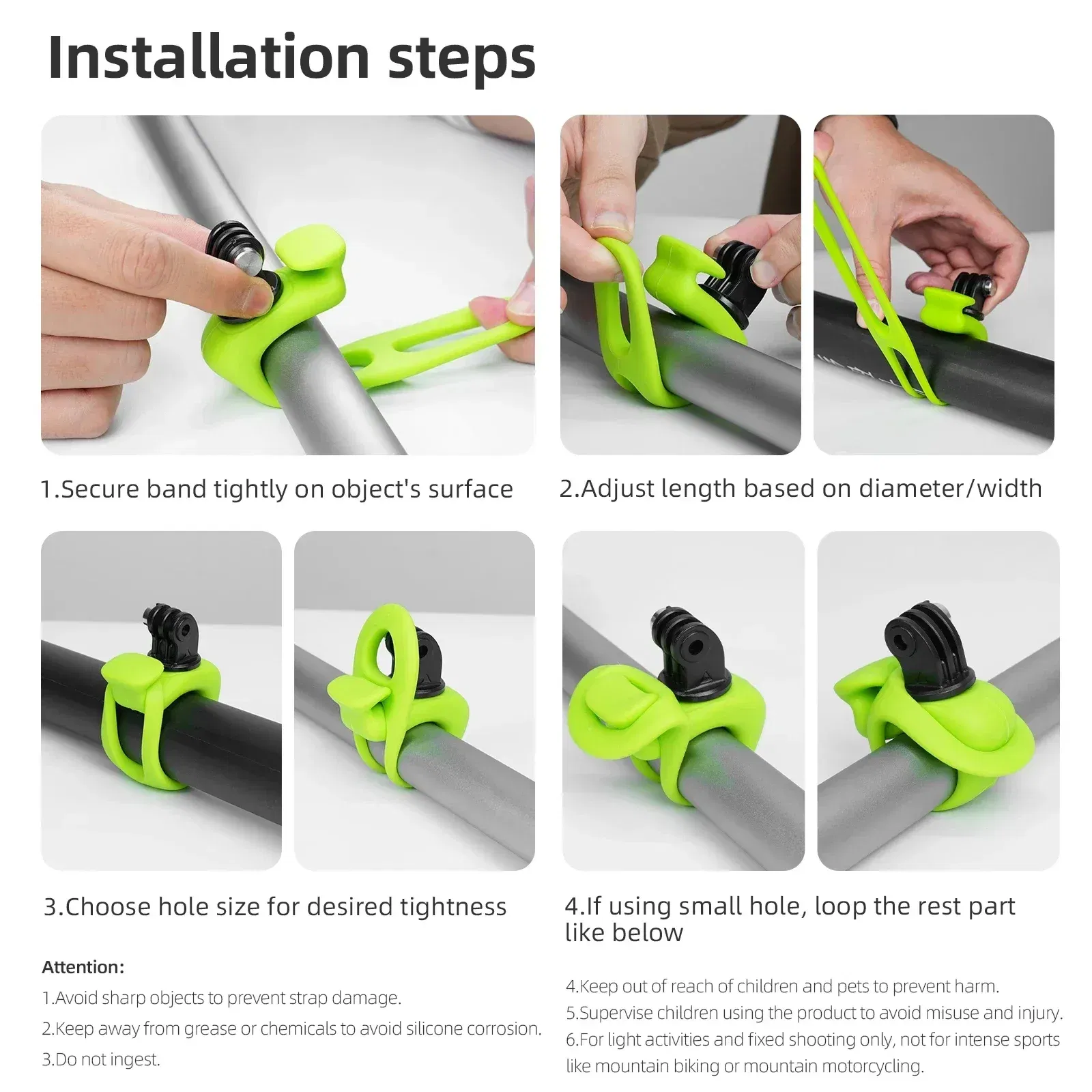 Colour: Blue color - TELESIN Mini Flexible Bracket Adjustable Silicone Mount for Gopro Hero 13 12 11 10 9 8 MAX DJI OSMO Action 5 4 3 Insta360 X4 X3