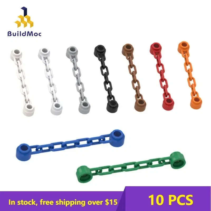 Color: wood - 10pcs Bricks MOC 92338 1x6 chain Compatible Assembles Particles For Building Blocks Parts DIY Educational Parts Toys
