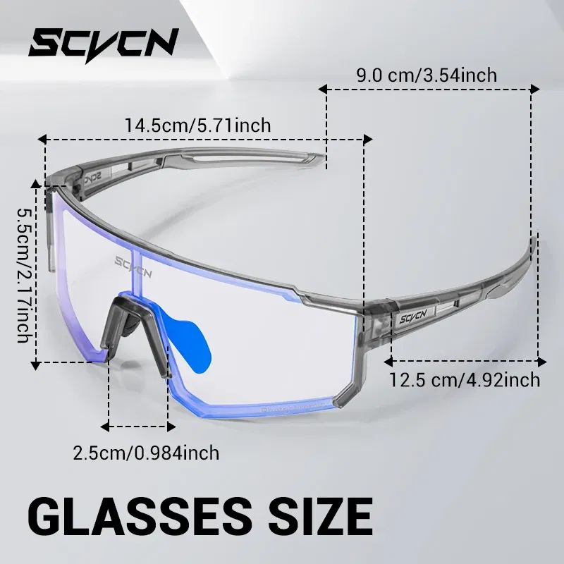 Color Name: Pink - SCVCN Color Photochromic Cycling Glasses Outdoo Fashion Sports Sunglasses Men MTB Cycling Sunglasses Women Road Bike Glasses