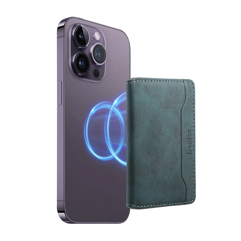 Leather Wallet Card Holder for Magsafe Magnetic Bag for Samsung Galaxy S24 S23 S22 S21 Ultra FE 15 14 Universal Retro Case Cover