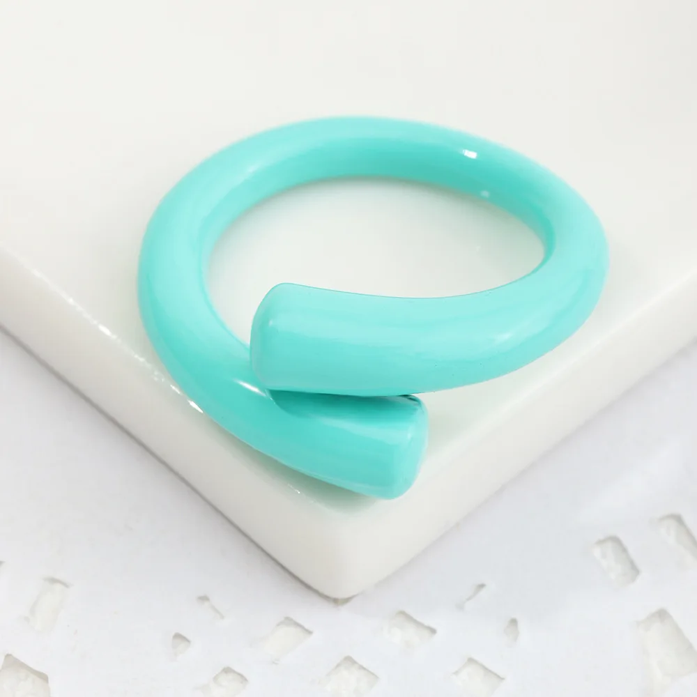 Main Stone Color: GRAY - 2022 New Trendy Irregular Geometry Open Adjustable Rings Korean Simple Personality Color Rings For Women Jewelry Gifts