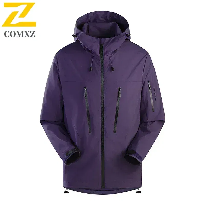 Color: black, Size: M - Spring Autumn Men's Windbreaker Fashion Outdoor Mountaineering Travel Windproof Waterproof Hooded Jacket Slim Fit Versatile Coat