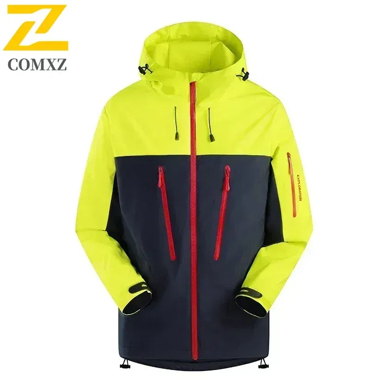 Color: black, Size: M - Spring Autumn Men's Windbreaker Fashion Outdoor Mountaineering Travel Windproof Waterproof Hooded Jacket Slim Fit Versatile Coat