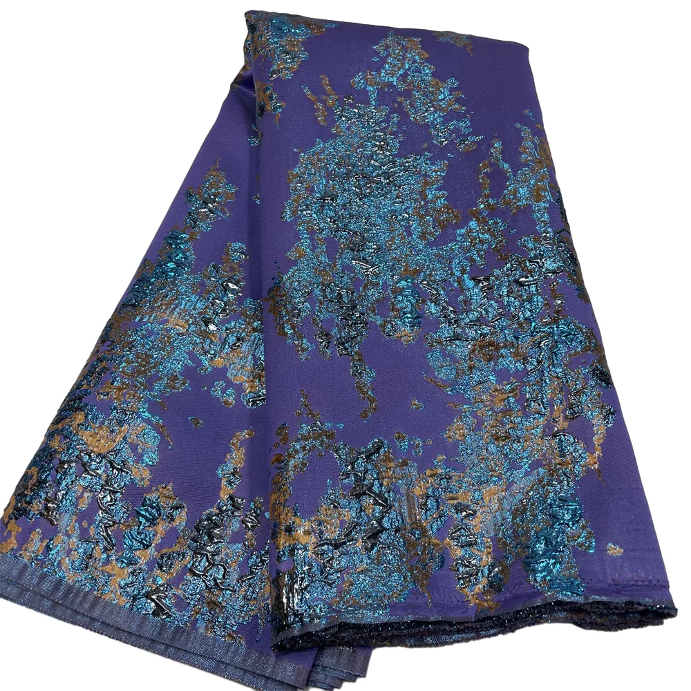 Color: green, length: 5 yards, Width: 120cm - Salouva 2024 High Quality African Nigerian Gilding Tulle Lace Fabric Embroidery Organza French Lace Jacquard Brocade Lace Fabric