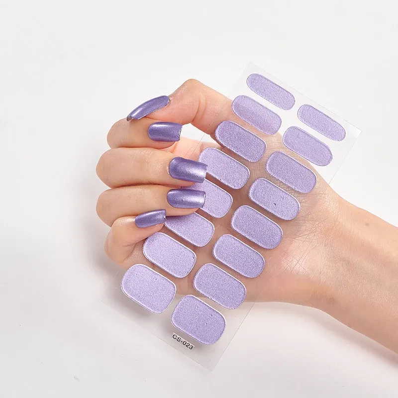 Color: Tiger Stripe - Nail Sticker Shiny Design Full Beauty Stickers for Nails Decals Plain Stickers Women Salon Nail Art