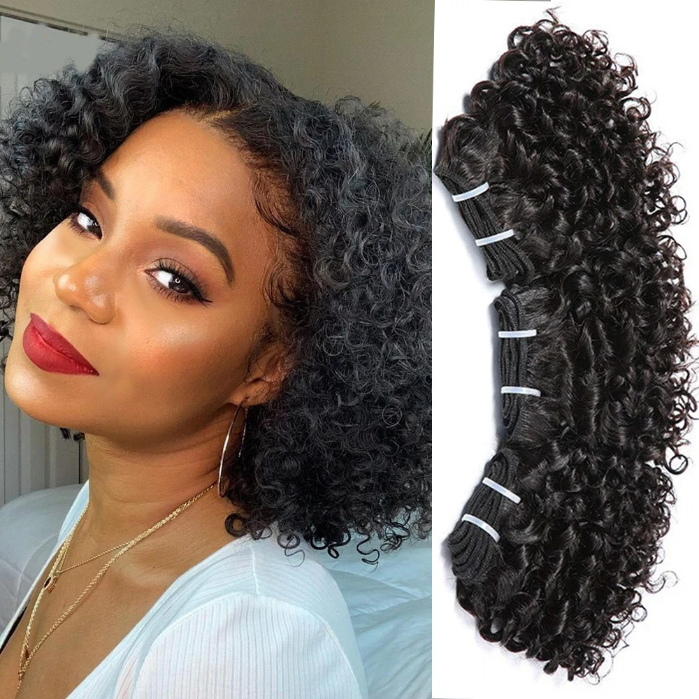 Hair Color: #135, Stretched Length: 12inches, Longest Hair Proportion: 10A - Code Calla Bouncy Curly Hair Bundles Double Draw Indian 6inch Short Cut Remy Human Hair Extensions Natural Black Brown Color