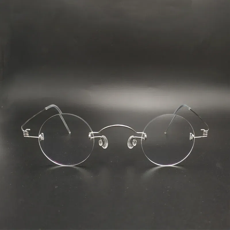 Frame Color: black, Ships From: CHINA - Handmade glasses custom retro frameless small round men and women myopia prescription reading glasses screwless eyewear