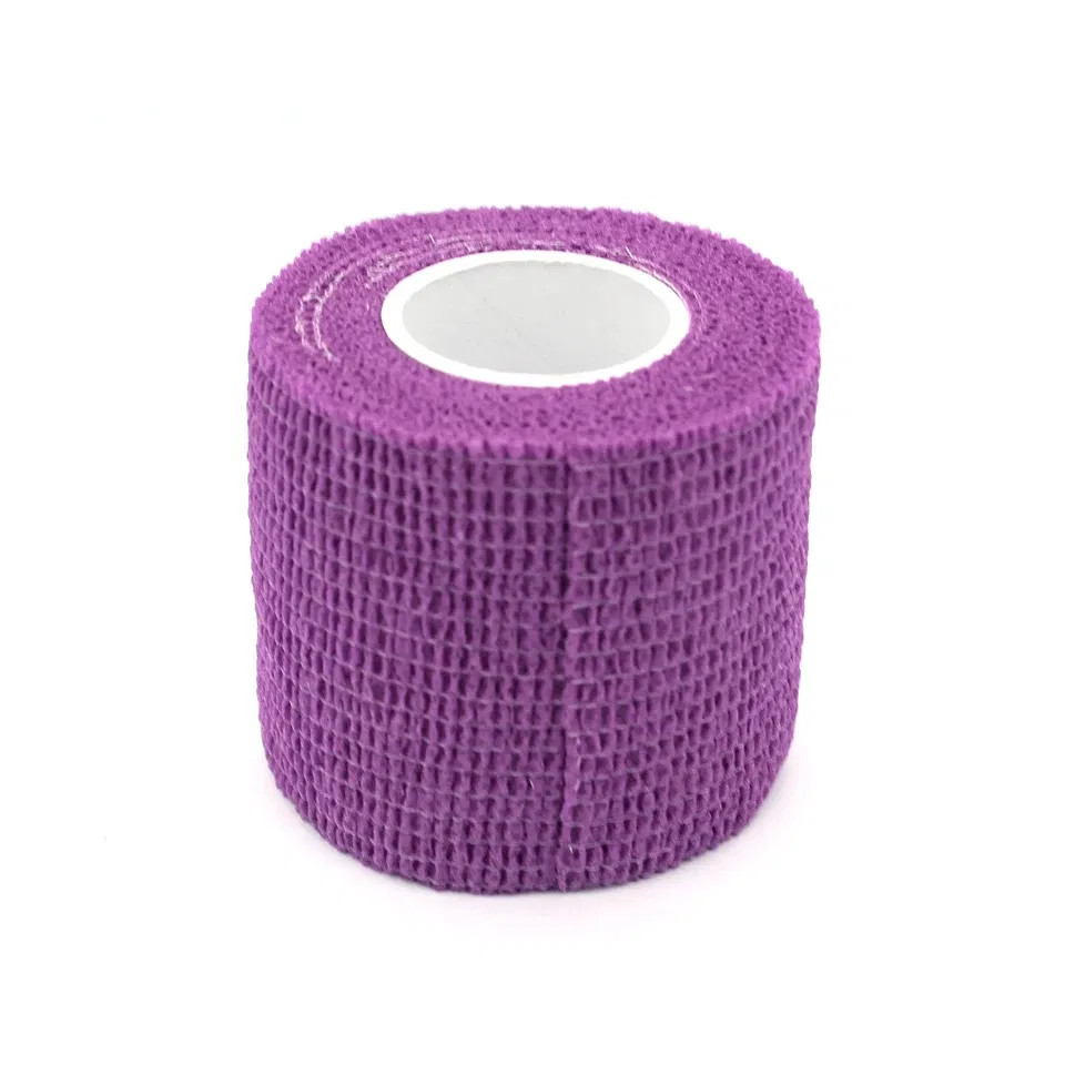 Color: PURPLE - 1pc Disposable Self-adhesive Flex Elastic Bandage Tape For Tattoo Handle Grip Tube Wrap Elbow Sport Stick Accessories 5*450cm