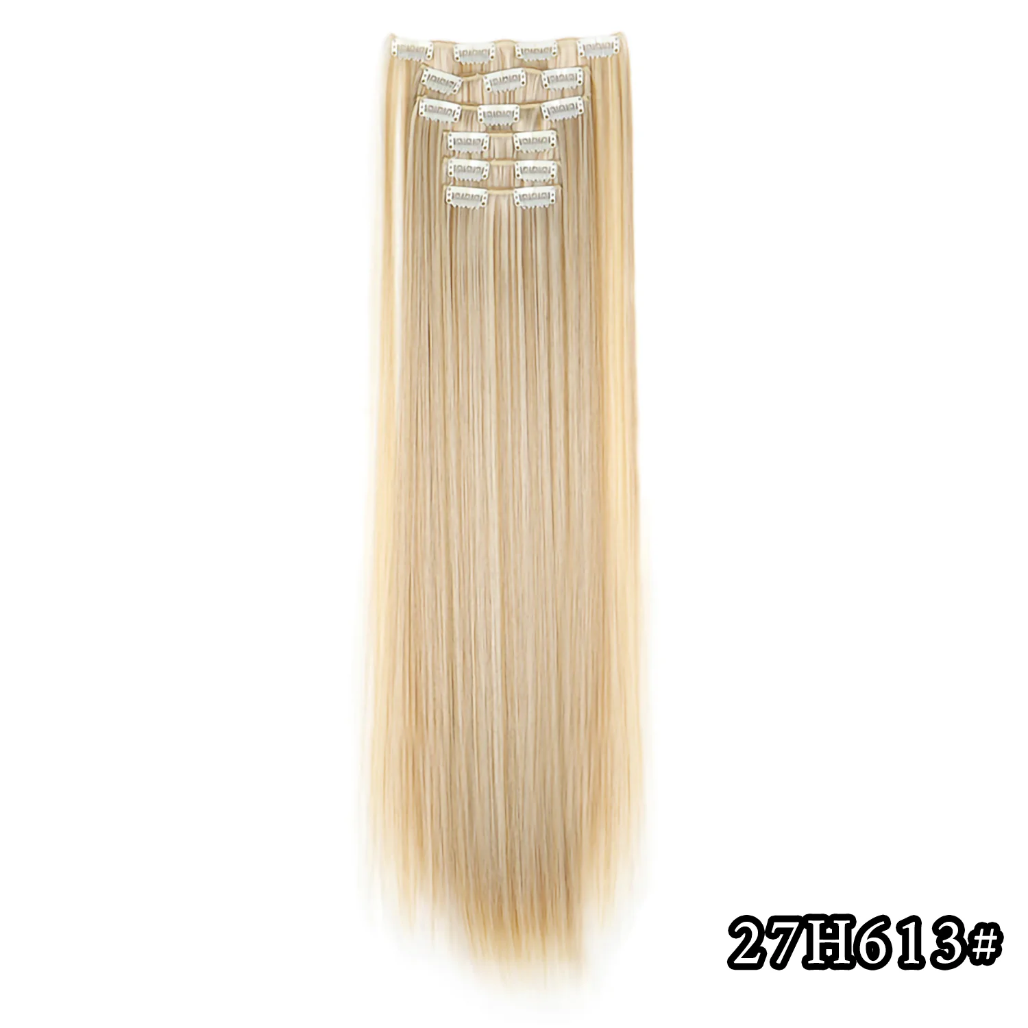 Color: 1B/30HL, Stretched Length: 24inches - 24Inch 16 Clips in Hair Extensions Long Straight Hairstyle Synthetic Blonde Black Hairpieces Heat Resistant False Hair Daily Use