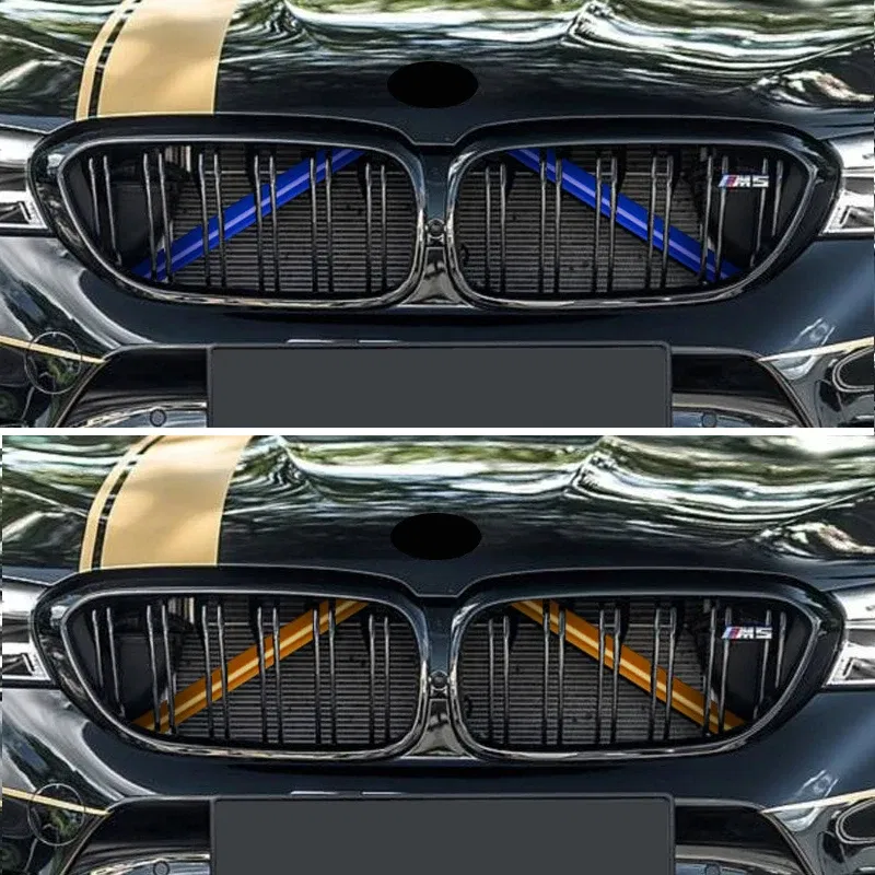 Color Name: black - For BMW 5 6 7 Series F10 F11 F12 F13 F18 F01 F02 F03 F04 F06 F07 X1 F48 X2 F39 Car Front Grille Trim Strips Cover Accessories