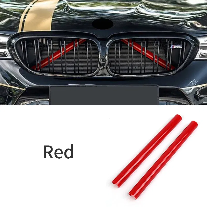 Color Name: black - For BMW 5 6 7 Series F10 F11 F12 F13 F18 F01 F02 F03 F04 F06 F07 X1 F48 X2 F39 Car Front Grille Trim Strips Cover Accessories