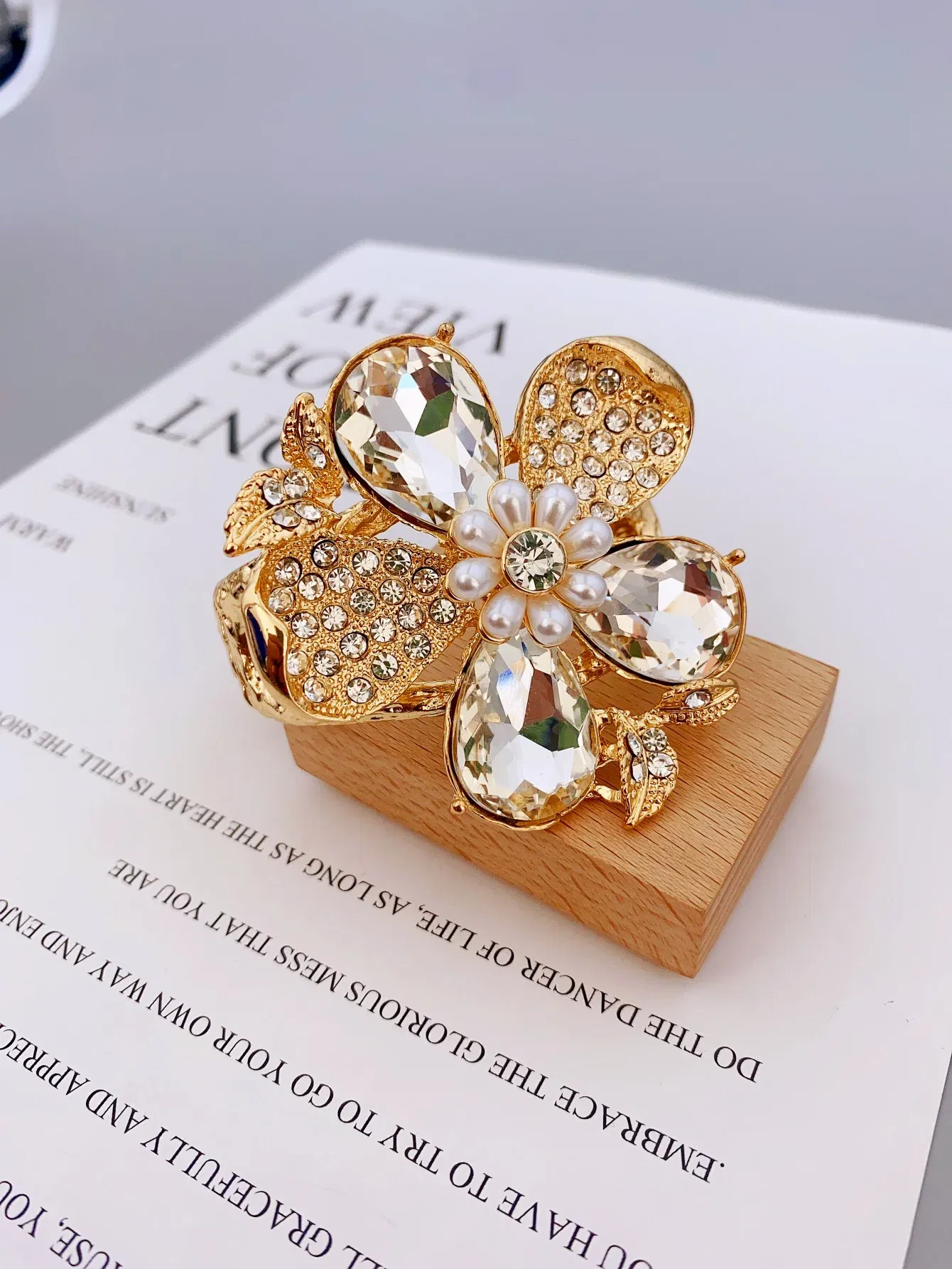 Metal Color: Platinum Plated - Exaggerated Zinc Alloy Flower Bracelet for Women in Various Occasions bracelets for women