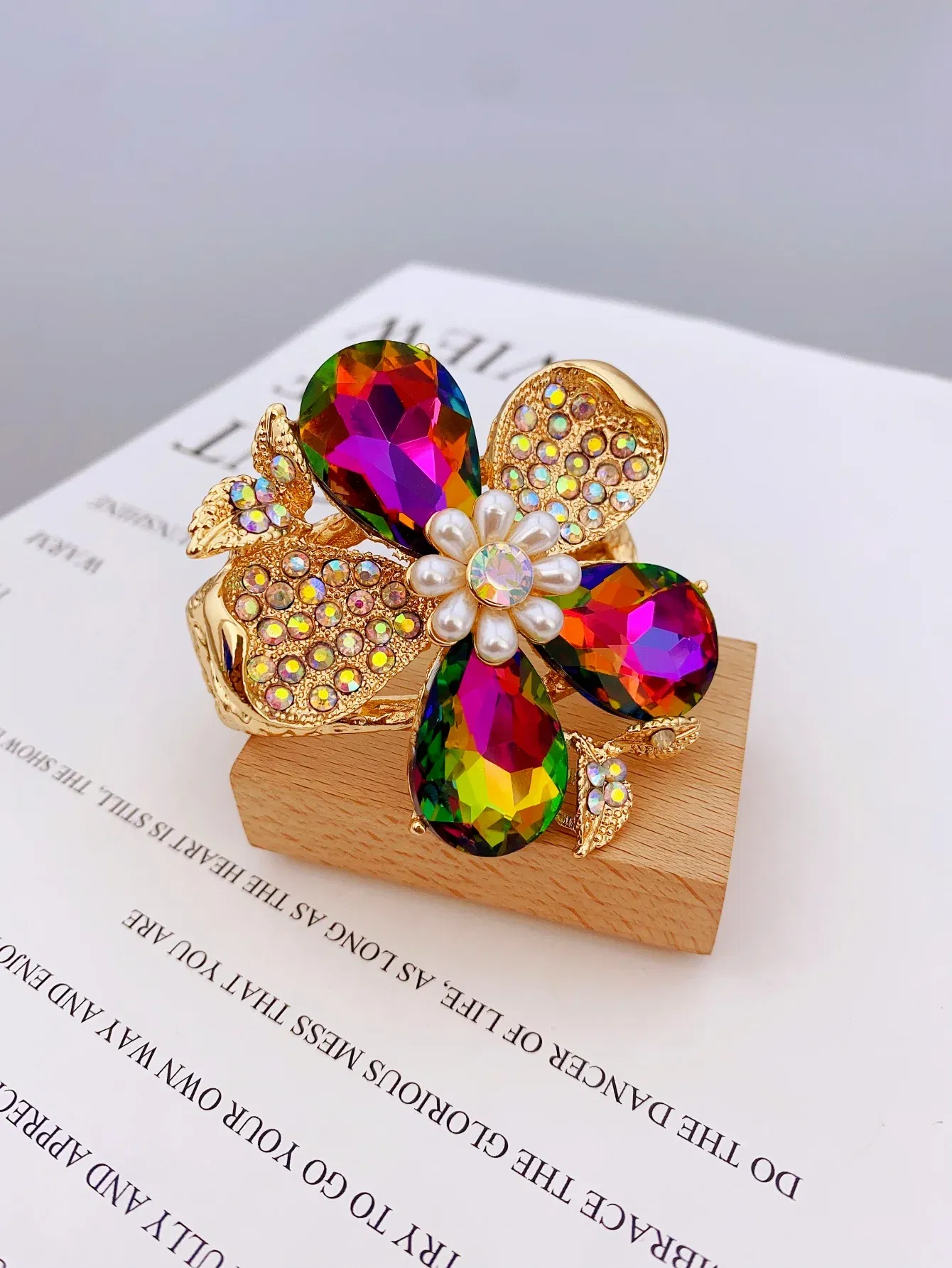 Metal Color: Platinum Plated - Exaggerated Zinc Alloy Flower Bracelet for Women in Various Occasions bracelets for women