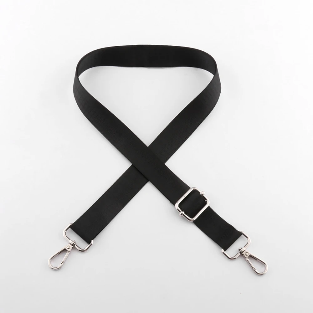 Color: Chocolate - Shoulder Bag Strap Fashion Wide Replacement Strap For Bags Nylon Woman Messenger Bag Accessories Silver Metal Buckle Bag Straps