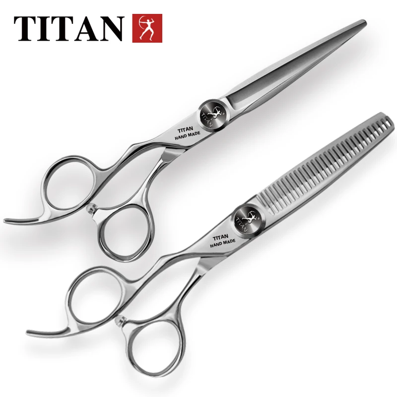 Color: Black - Titan professional 6.0inch left handed cutting scissors shears barber scissors hairdressing scissors