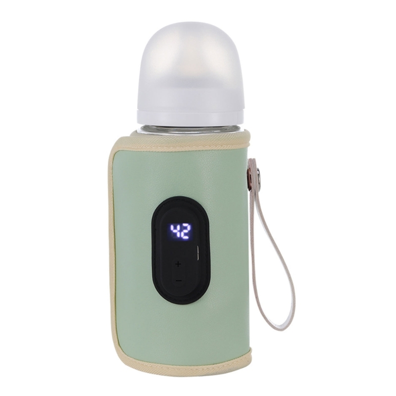 Color: Pink - Nursing Bottle Heater USB Charging Heating Sleeve Milk Warmer 20 Temperature