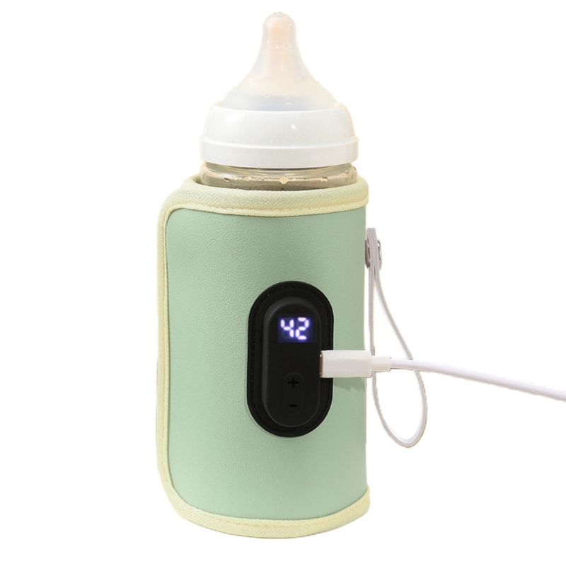 Color: Pink - Nursing Bottle Heater USB Charging Heating Sleeve Milk Warmer 20 Temperature