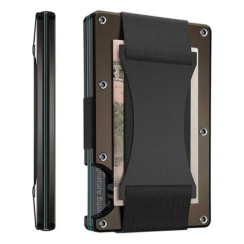 Color: Gold, Ships From: CHINA - Forged Carbon Fiber Mini Slim Wallet case organizer for Men Cartera Tarjetero Hombre Cashback Credit Card Holder Luxury gift