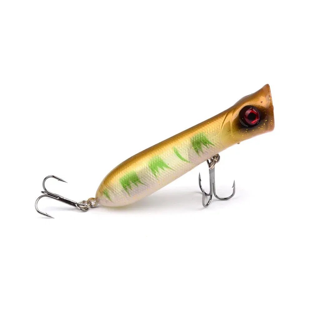 Color: Navy Blue - 80mm 12g 6# Hook Popper Hard Bait Wobbler Fishing Lure Artificial Floating Trailer Ocean Fishing Bionic Carp Tackle Sea Fishing